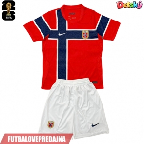 Lacne Dětský Futbalové dres Nórsko MS 2026 Krátky Rukáv - Domáci (+ trenírky)